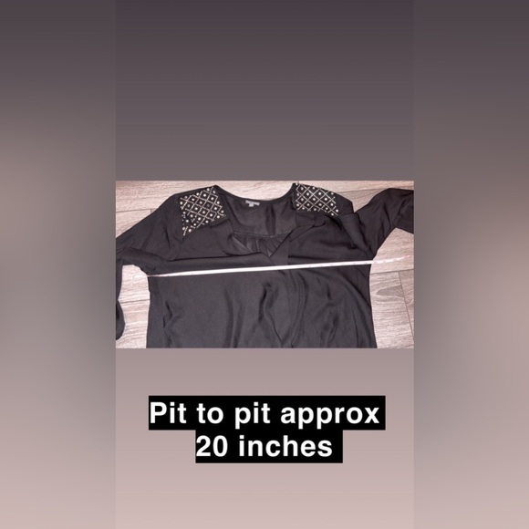 Charlotte Russe Women’s Size Medium Blouse Sheer Black Vneck Jewel Stud Detail - Picture 3 of 7